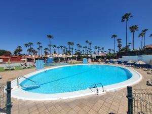a large swimming pool in a resort with palm trees at Chalet Luxury with privacy and Jacuzzi in Maspalomas
