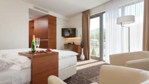 Televízia a/alebo spoločenská miestnosť v ubytovaní Wellness Hotel Panorama