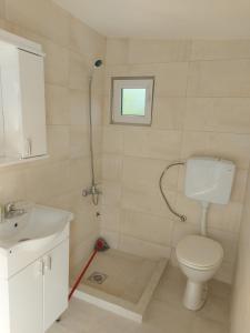 a bathroom with a toilet and a sink at Crni Bor Sutomore in Sutomore +35 photos