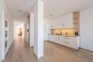 Kuchyňa alebo kuchynka v ubytovaní Horyzont Apartamenty - Kapitański Mostek- BLISKO PORTU- Śniadania