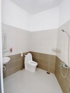 頭頓的住宿－HOMESTAY HƯƠNG，一间带卫生间和水槽的浴室