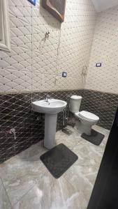 een badkamer met een wastafel en een toilet bij شقه للايجار بمدينه نصر in Caïro