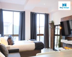 Katil atau katil-katil dalam bilik di Keysleeps Studio Apartment - Northamptonshire - Leisure & Contractors