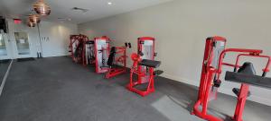 a row of exercise equipment in a room at Sapphire 1706 in South Padre Island