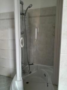 a shower in a bathroom with a bath tub at Tramonto al Lago in Gavirate