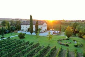 an aerial view of a house and a garden at Verdenoce Agriturismo B&B in Borzano