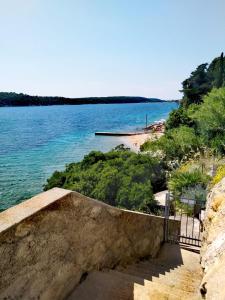 a view of a body of water with a beach at RABSKI DVOR in Rab