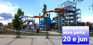 a large water park with a water slide at Studio Dunja in Vrnjačka Banja