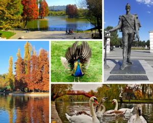 un collage de fotos de un parque con una estatua y patos en Inspiration Station - Modern, Warm&Cosy Apt - Smart Thermostat - Private Parking - IOR Park - Long Term Price Cuts, en Bucarest