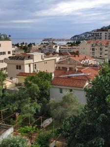 - une vue sur une ville avec des bâtiments et des arbres dans l'établissement Villa Seka, à Budva