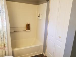 a bathroom with a bath tub and a toilet at Lovely Mountain condo, remote workspace, 2 kayaks next to Lake Dillon in Frisco