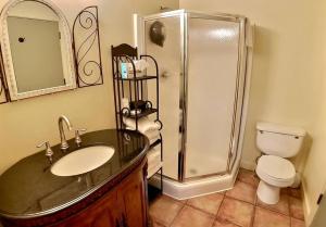 Ένα μπάνιο στο Chateau Treehouse #11 @ Oak Crest Cottages and Treehouses +5 φωτογραφίες