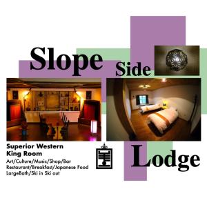 a collage of three pictures of a hotel room at HA-MON Slope Side Hotel and Private Chalet in Otari