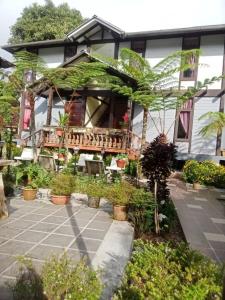 une maison avec beaucoup de plantes devant elle dans l'établissement THE HIGHLANDS VILLA, à Tanah Rata