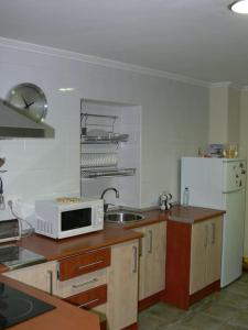 シウダード・ロドリゴにあるLoft en planta baja en Ciudad Rodrigoのキッチン(電子レンジ、冷蔵庫付)