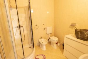 a bathroom with a shower and a toilet and a sink at LUXURY STYLISH APARTMENT BURE in Murter +10 photos