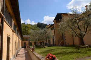 カステル・デル・ピアーノにある28- Cantele House in Tuscany - Feste&Sagre - Relax e Sportの庭に木や花が植えられた路地