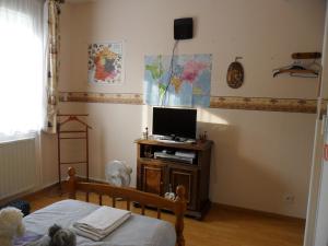 TV a/nebo společenská místnost v ubytování Chambre chez l'habitant