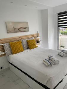Posteľ alebo postele v izbe v ubytovaní Superbe appartement carré Delfino Port de Nice