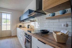 Kuchyňa alebo kuchynka v ubytovaní Apartmány Pernek