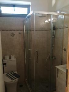 bagno con doccia e servizi igienici. di Filanthi CostaS a Stoupa
