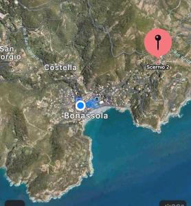 a map of bosnia and herzegovina with a red marker at Il Nido sullo Scoglio in Bonassola