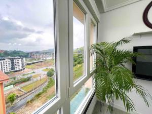 okno z rośliną przed nim w obiekcie Bilbao/Barakaldo 15min BEC w mieście Barakaldo