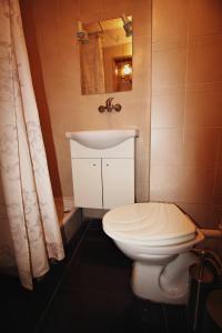 a bathroom with a toilet and a sink at Rooms Ana in Osijek