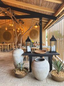 A restaurant or other place to eat at Friends Family Hotel