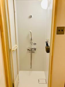 a shower stall in a bathroom with a toilet at １日１組様限定「レジデンス」 in Nagano