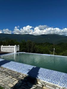 einen Pool mit Bergblick in der Unterkunft Kokhta guest house On the mountain in Jvari