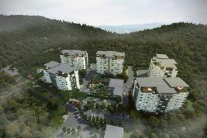 an aerial view of aominium complex with buildings at ForestNest Cameron Town Spacious 3R3B (1300 sqft) in Tanah Rata