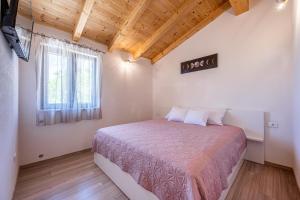 Un dormitorio con una cama grande y una ventana en Holiday house Balarini en Vodnjan