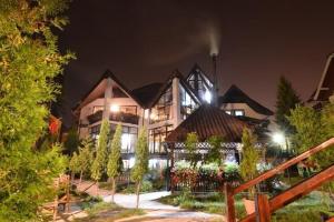 普雷代亚尔Vila Smaranda的夜晚有灯的大房子