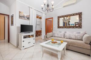 salon z kanapą i telewizorem w obiekcie Rona apartment Janja w mieście Barbariga