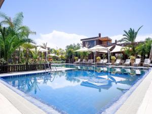 - une piscine dans un complexe avec des chaises et des parasols dans l'établissement The Lemonary Marrakech, à Marrakech