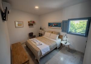 1 dormitorio con cama y ventana en Casa Appaloosa Cabo de Gata, en Rodalquilar