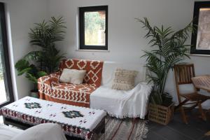 - un salon avec un canapé et une table dans l'établissement Casa do Rio, à Treixedo