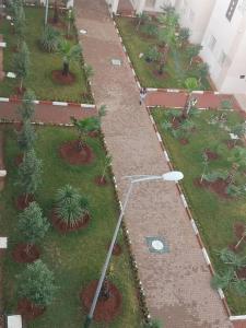 an aerial view of a garden with a street light at Your Sweet Appartment in Fez