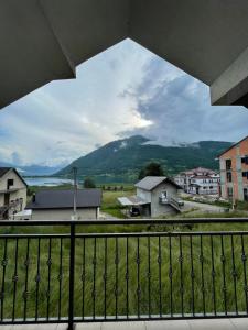 a view of a mountain from a balcony at Mariner House in Plav