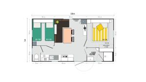 a drawing of a floor plan at Camping Le Fou du Roi in Lansargues