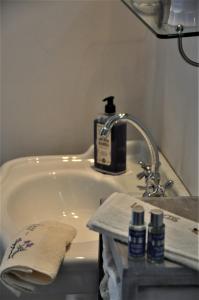 een badkamer met een wastafel en een ligbad bij Le Mas En Provence in Entrechaux +37 foto's