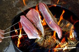 Attrezzature per barbecue disponibili per gli ospiti del ryokan
