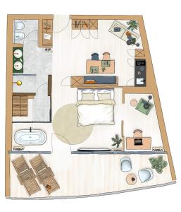The floor plan of OLM Nature Escape - Eco Aparthotel