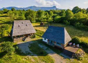 an aerial view of a house with a roof at Breb 148 Local Food&Garden, Guesthouse in Breb