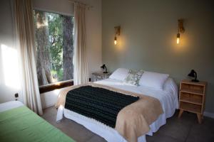 ein Schlafzimmer mit einem großen Bett und einem Fenster in der Unterkunft Estancia La Titina, Posada y Reserva Natural in Concepción del Uruguay