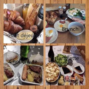 a collage of pictures of different types of food at appartement Gérardmer proche lac et centre ville in Gérardmer