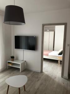 TV a/nebo společenská místnost v ubytování Apartament Skandynawski