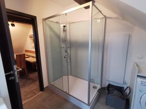 Koupelna v ubytování Skyline klimatisierte Dachgeschoss-Wohnung in Dornbirn mit Blick ins Rheintal