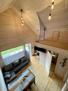 an overhead view of a living room in a house at Sunmare in Sarbinowo